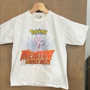 Pokemon White Tee with Mewtwo Strikes Back Design